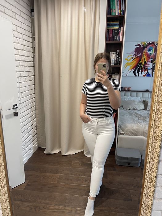 TOPSHOP Jeans Skinny Fit 30x32 wysoki stan białe