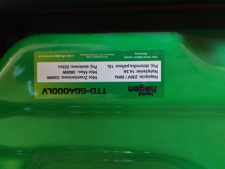 Agregat prądotwórczy  Hagen 3,2 kW (maksymalna 3,8 kw), Nowy