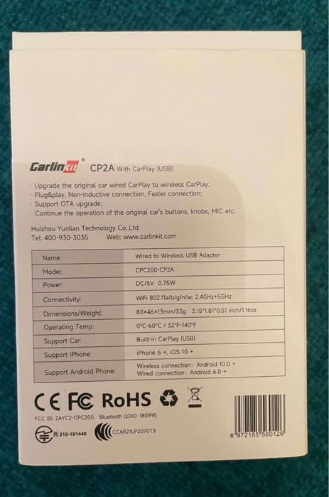 Carlinkit II, ligue qq telemóvel ao carro ou a sua moto wireless