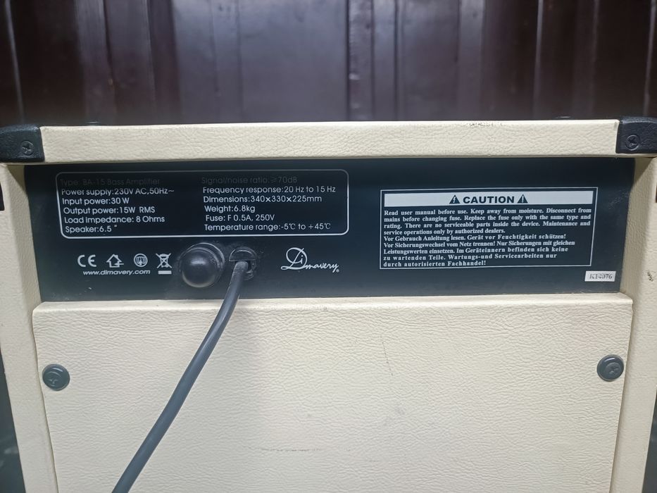 Wzmacniacz basowy, aplifier Dimavery BA-15