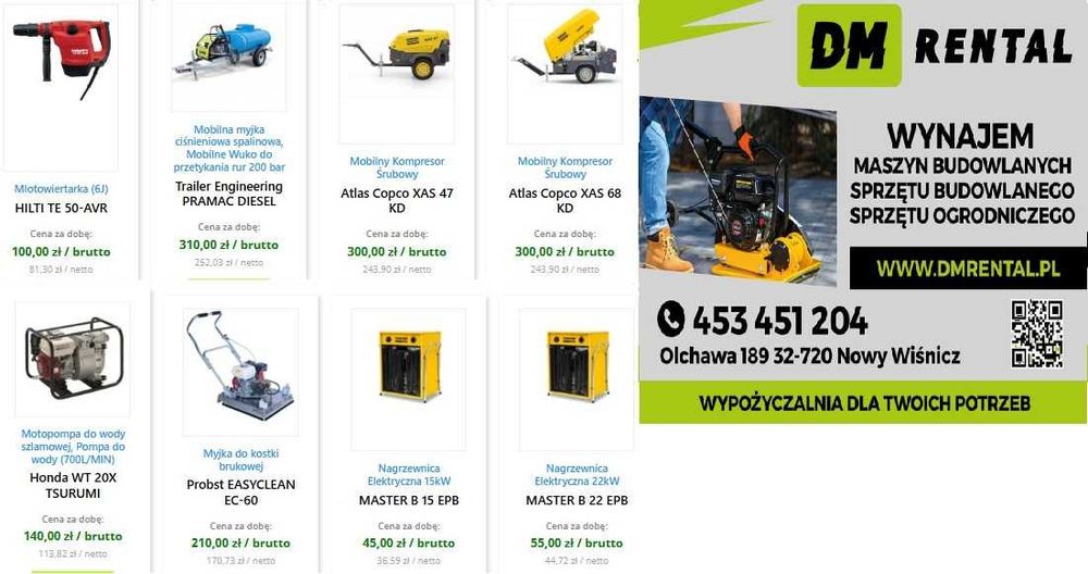 wynajem elektronarzedzia, młot wyburzeniowy, WYPOŻYCZALNIA