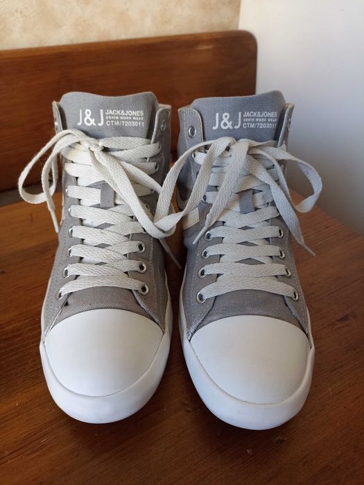 Сірі високі кеди хайтопи Jack & Jones 43 розмір 27,5 см