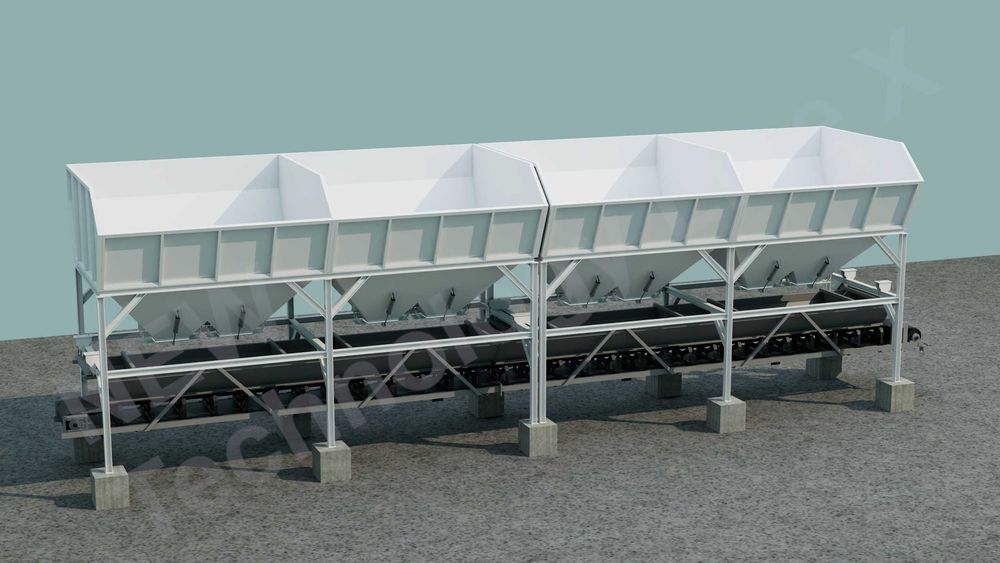 Węzeł betoniarski, zbiornik kruszywa, kosz zasypowy, kosz przyjęciowy