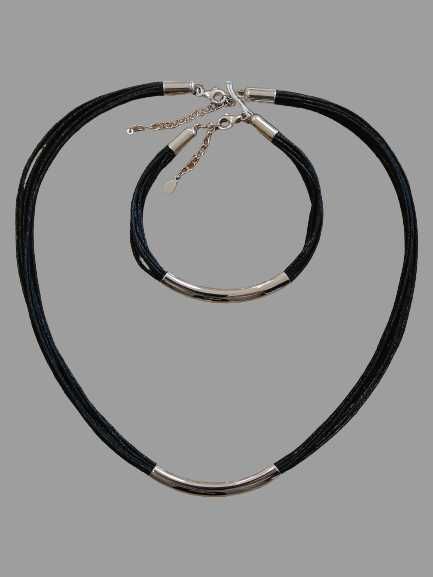 Bransoletka sznurkowa ze srebrem