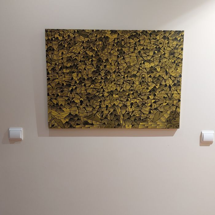 Quadro africano pintado à  mão