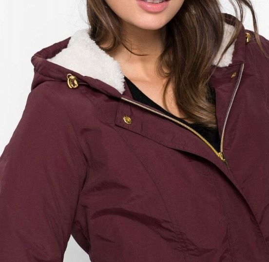 B.P.C kurtka ocieplana bordowa z kapturem ^38