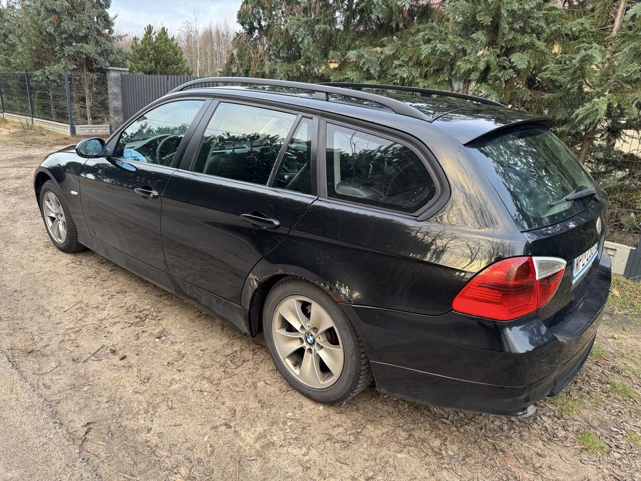 BMW e91 318d Touring 2006 - czarne skóry, 122 KM, silnik na łańcuszku