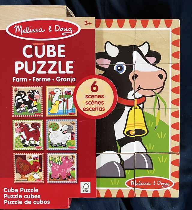 Кубовий пазл для дітей, ферма