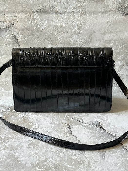 Редкая винтажная сумка из натуральной кожи угря