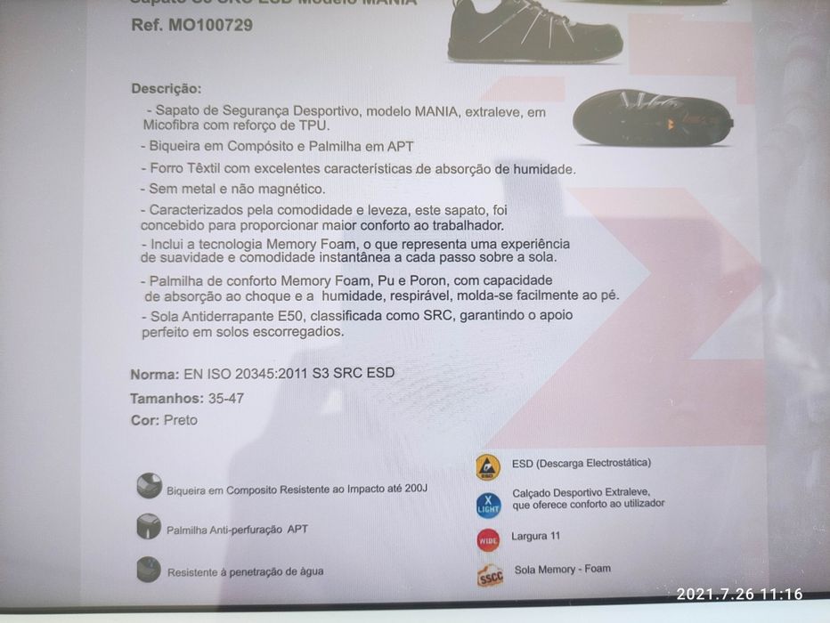 Sapato segurança Monitor n.36