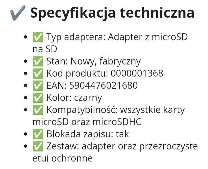 Adapter do karty MICRO SD