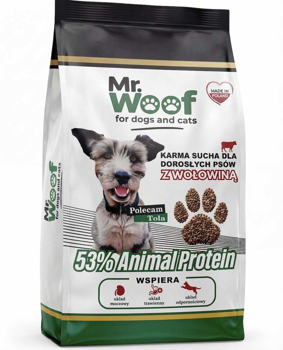 Sucha karma dla psów z wołowiną 10kg Mr. Woof