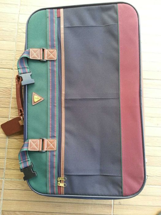 Walizka vintage z pokrowcem na garnitur