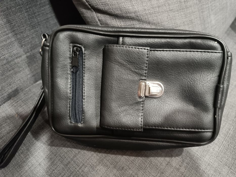 Meska saszetka czarna ekoskora