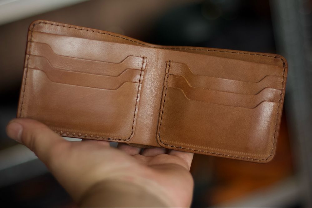 Гаманець чоловічий шкіряний ручної роботи кошелек мужской кожа