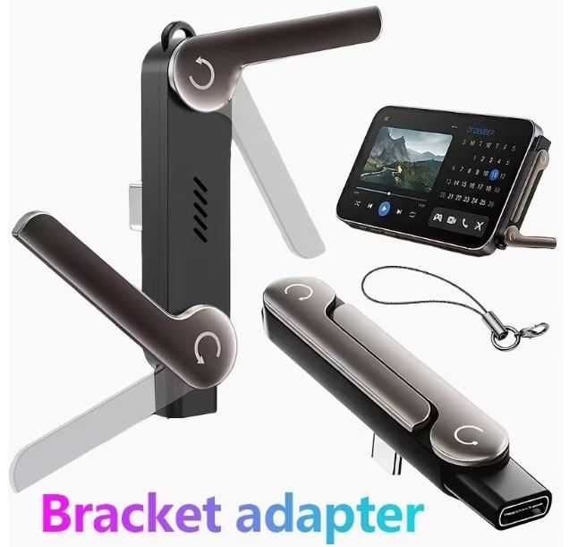 Adapter Podstawa Ładowarka USB-C OTG 360° Brelok Stojak do Telefonu
