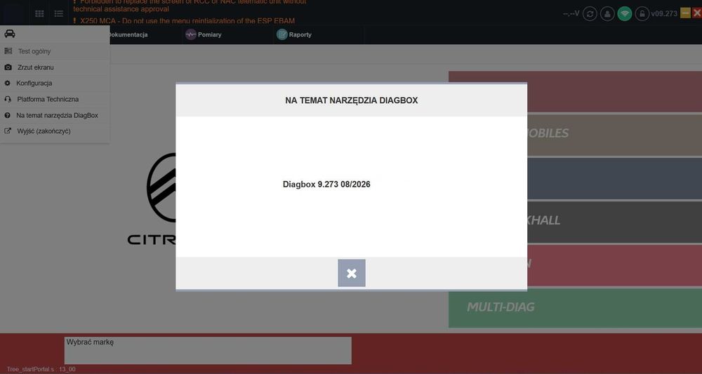 DIAGBOX 9.273 PL - SIERPIEŃ 2026, Bez VM -  Samodzielna Instalacja