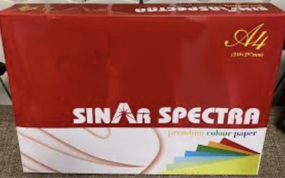 Премиум Бумага цветная SINAR SPECTRA, А4, 160 г/м2, 250 л