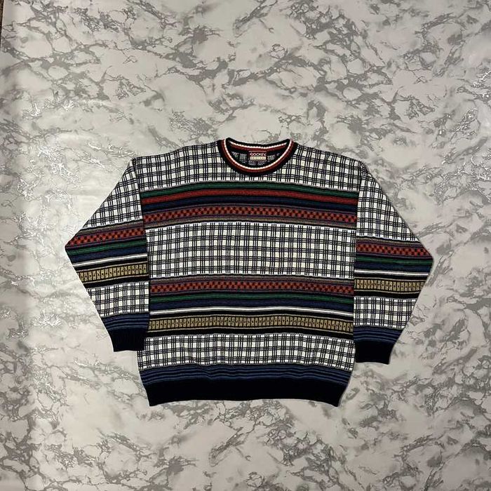 Vintage sweter we wzory winter jumper gorpcore y2k