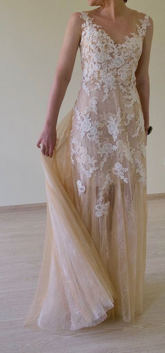 Вечірня (весільна) сукня, ефект мережива на тілі