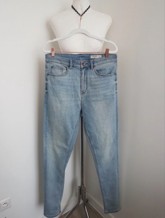 Spodnie jeansowe skinny jeans jasne wysoki stan