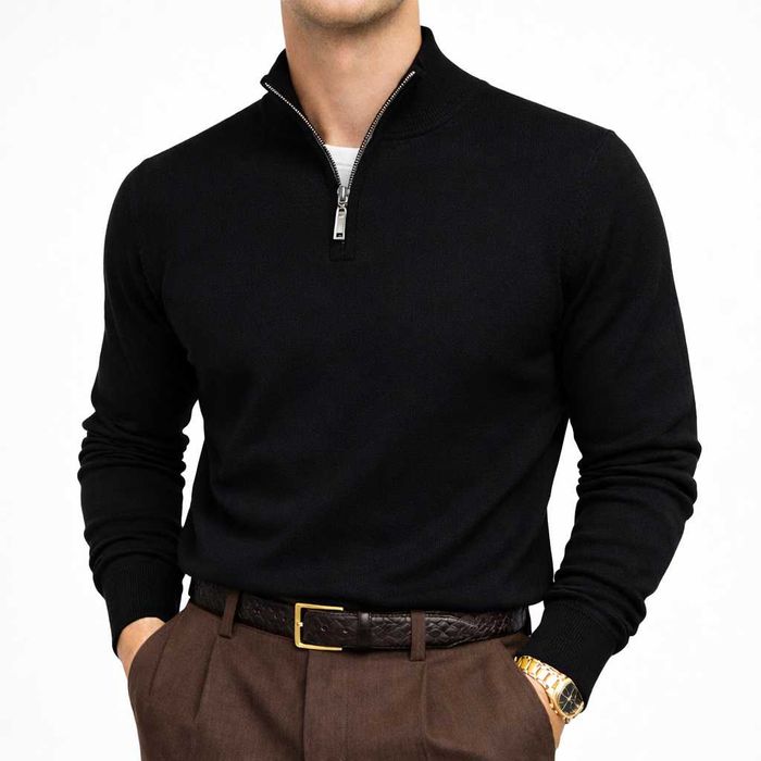 Чоловіча зіп кофта, чоловічий светр, мужская кофта 1/3 зип, свитер