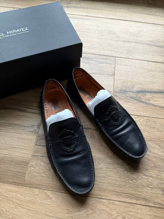 Чорні чоловічі шкіряні лофери мокасини Miguel Miratez Miraton 42