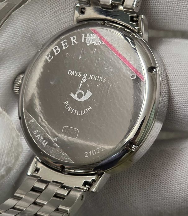 Чоловічий годинник Eberhard & Co 21022 White Mechanical 8 Days Power reserve 39.5 mm