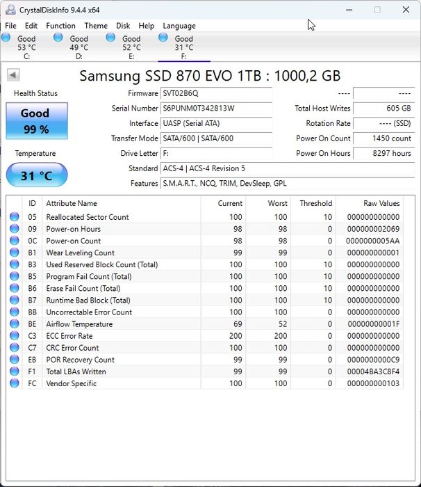 SSD Samsung 870 evo 1 tb