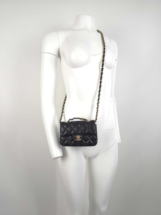 Chanel pikowana torebka czarna damskie