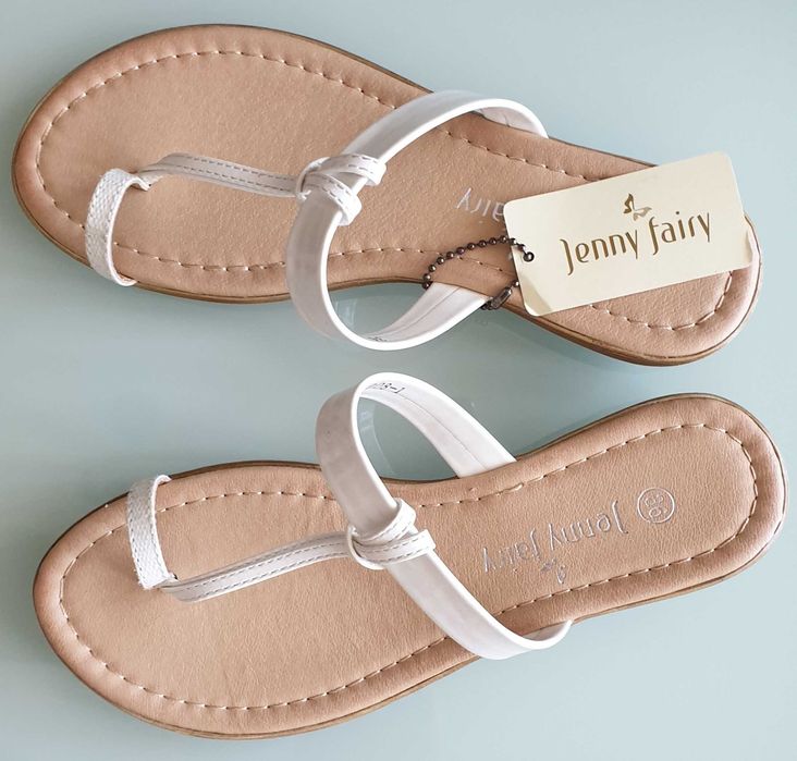 Klapki białe paski Jenny Fairy 36 CCC