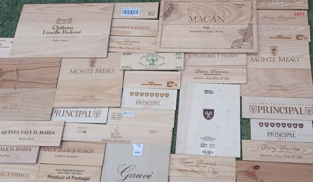 Caixas madeira vinho ao m²