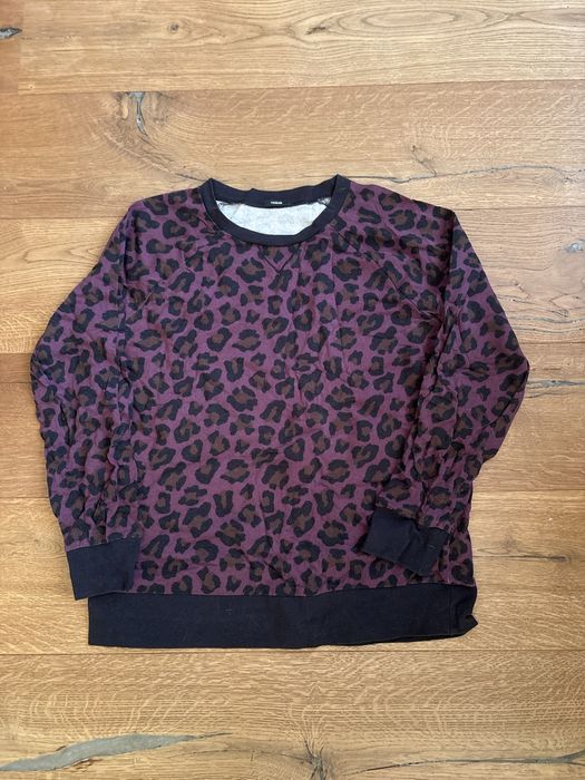 Fioletowa bluza damska w panterkę Tezenis 100% bawełna M