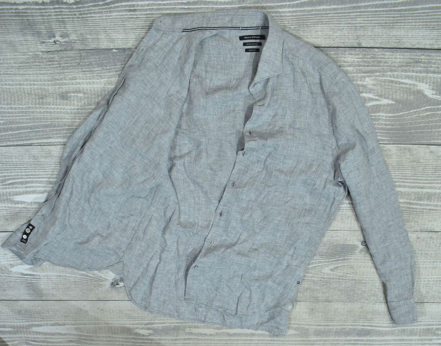 Marc O'polo Męska Lniana Koszula Secret Dye Linen Shaped Fit Xl