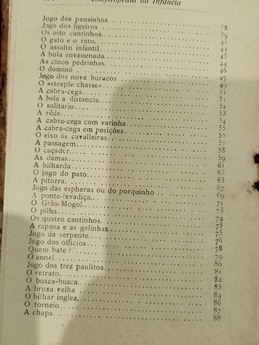 Livro Antigo - Jogos Infantis - Enciclopédia da Infância