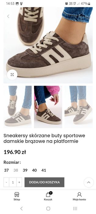 Buty sportowe skórzane sneakersy