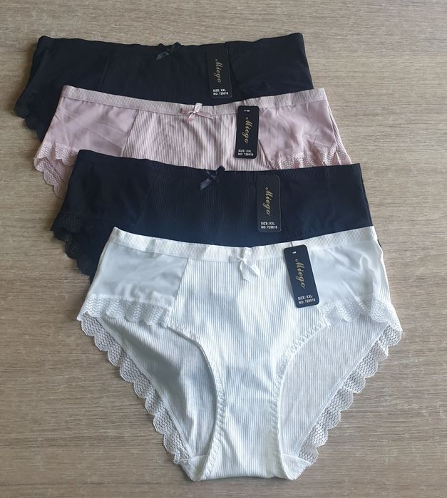4×Damskie majtki figi w prążek 2XL