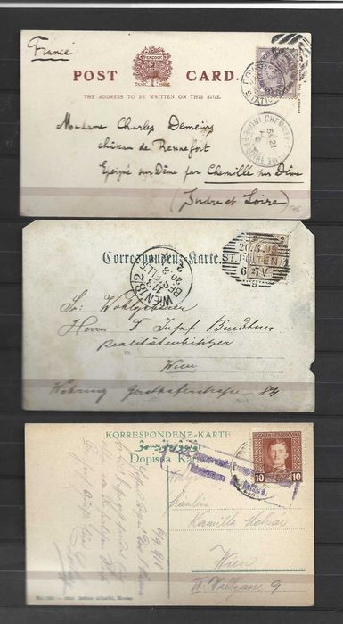 63 postais históricos, bastante antigos e Raros, com bons selos.