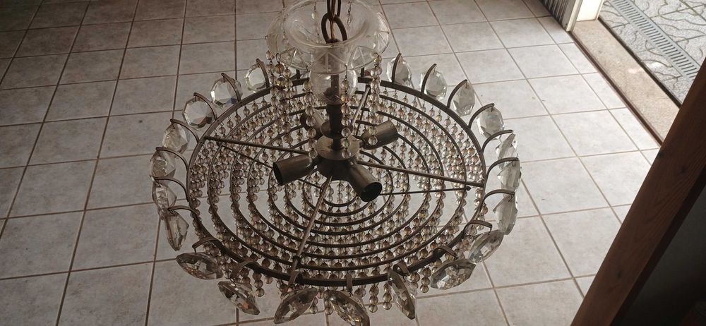 Candeeiro de sala vintage inox
