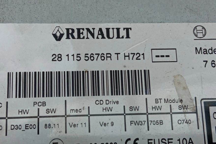Rádio / auto-rádio RENAULT Laguna III (BT0/1)