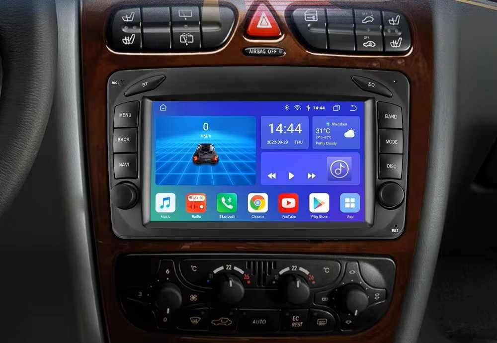 CarPlay Android Auto Radio DAB+ Opcja Bluetooth Android YouTube Yanosik USB GPS WiFi 4G MP3 MP4 DSP Mercedes C CLK CL W209 W203 System BOSE