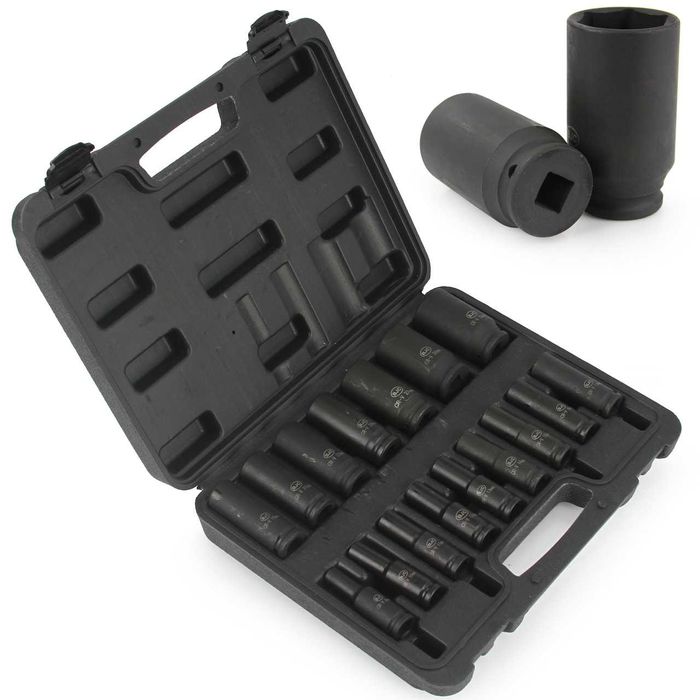 ZESTAW NASADKI DŁUGIE UDAROWE Klucze Nasadowe E 1/2 10-32mm