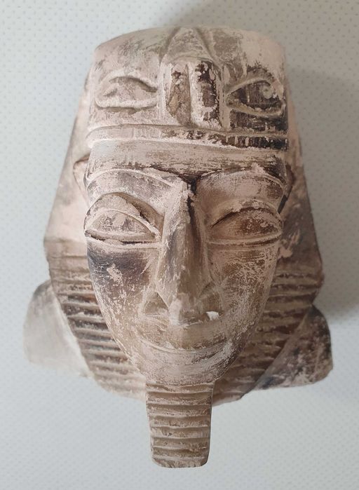 Egyptian Sphinx in Limestone, Vintage, 1970s
