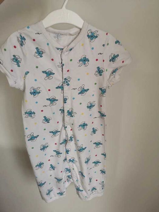 Zestaw rampers + spodenki H&M smerfy Pepco So Cute balony 86 cm 12-18m