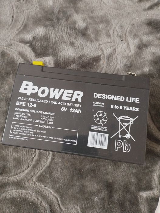 Akumulator 12Ah 6v BPE12-6 BPower