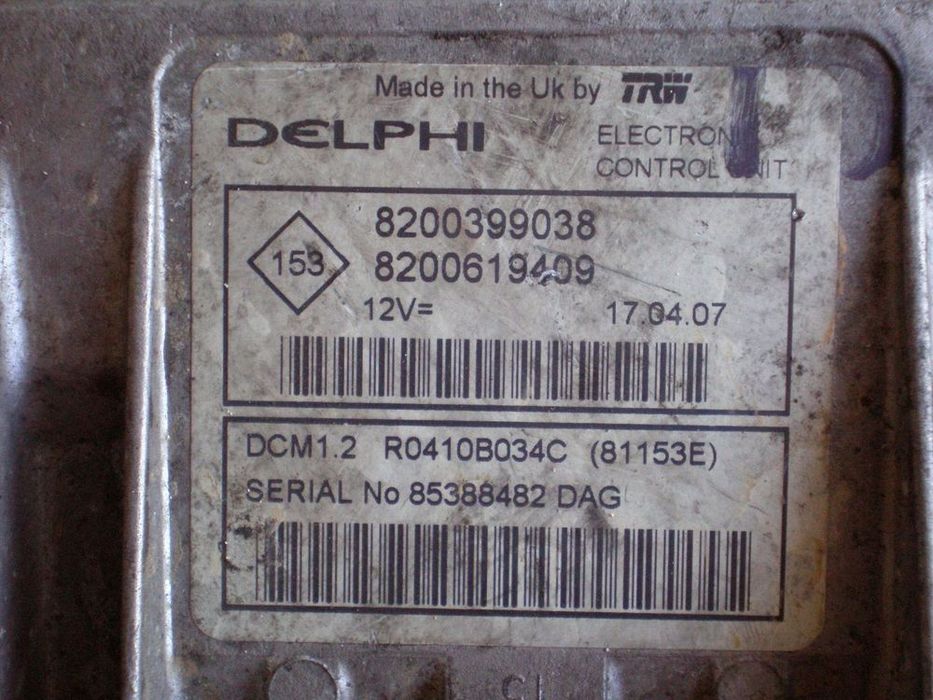 komputer sterownik silnika renault 8200399038