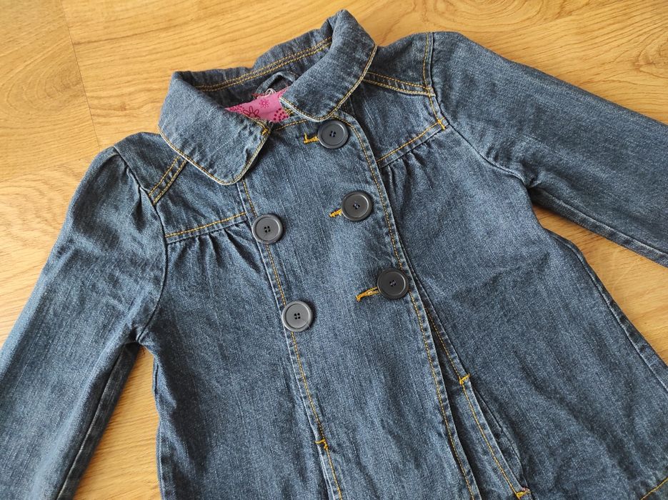 Kurtka jeansowa, lekko ocieplana, 146, super stan