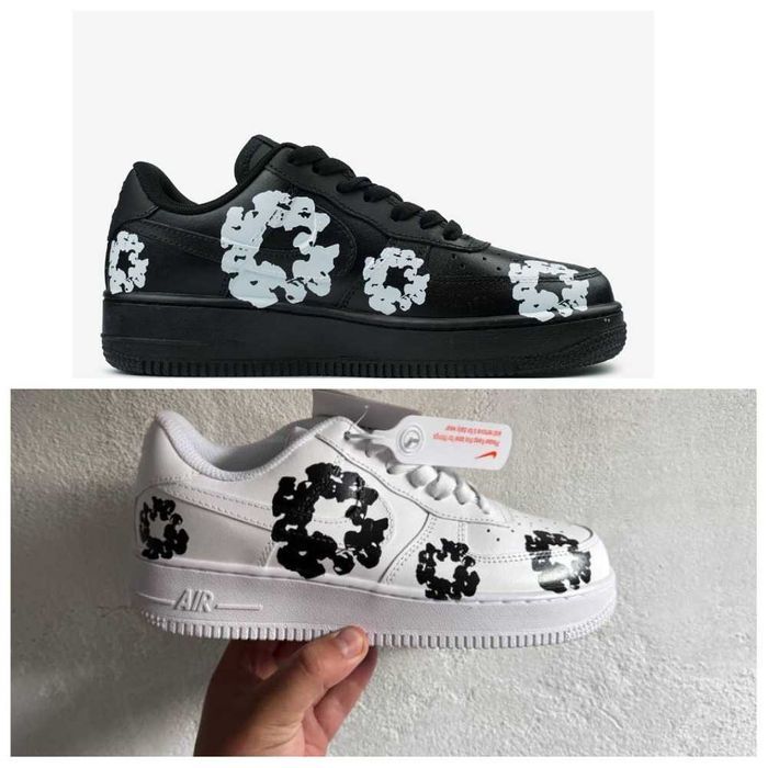 Кожаные кроссовки Nike Air Force 1 Low Denim Tears кросівки найк форс