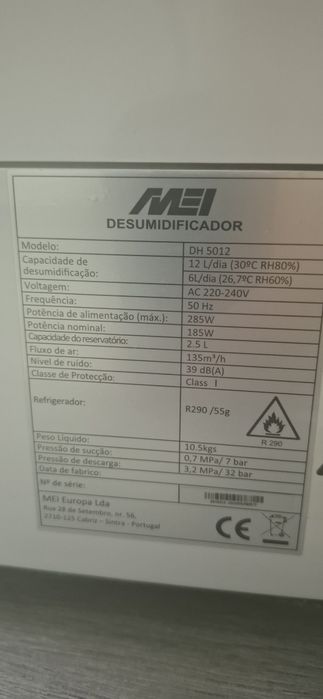 Desumidificador MEI DH 5012