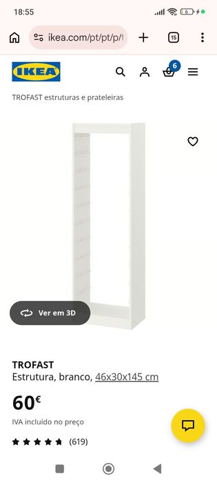 Estrutura móvel trofast ikea